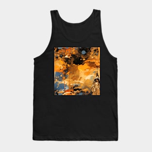 Abstract Odyssey: Warrior Amidst the Cosmic Orbs Tank Top